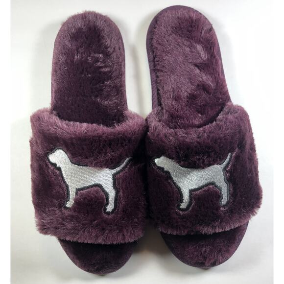 Victoria's Secret Luxury Burgundy Women's Slippers - Size 5-6 - Brand New - Picture 1 of 2